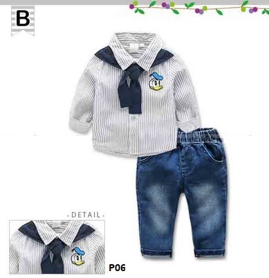 setelan kemeja jeans mickey mouse